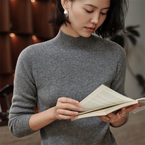 2025秋冬新款女羊绒衫100羊绒半高领纯色羊绒打底衫羊绒套衫上衣图片