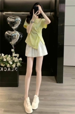 新中式国风穿搭套装女夏2025新款高级感时尚洋气上衣阔腿裤两件套，女装套装/套裙，江南