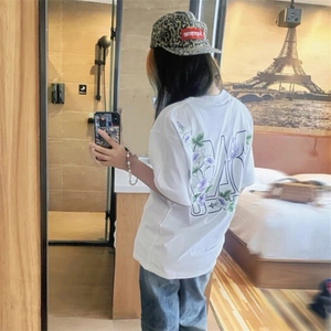 万针全刺绣工艺抖音得物高品质260克重磅纯棉双纱美式高街短袖T恤图片