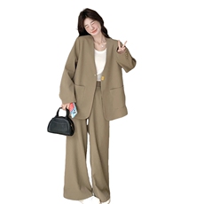 现货2025秋冬装买家秀两件套小西装+阔腿裤2C116-2511-P175-K238，女装套装/套裙，2C116