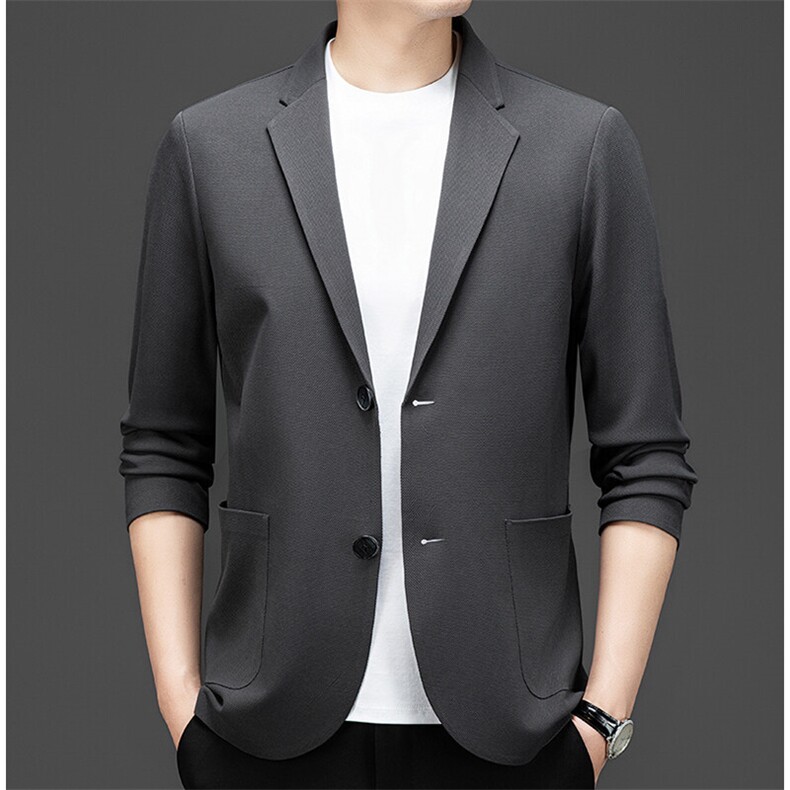G2263男式春季新款长袖磨毛无痕简约西服休闲商务便服西装图片