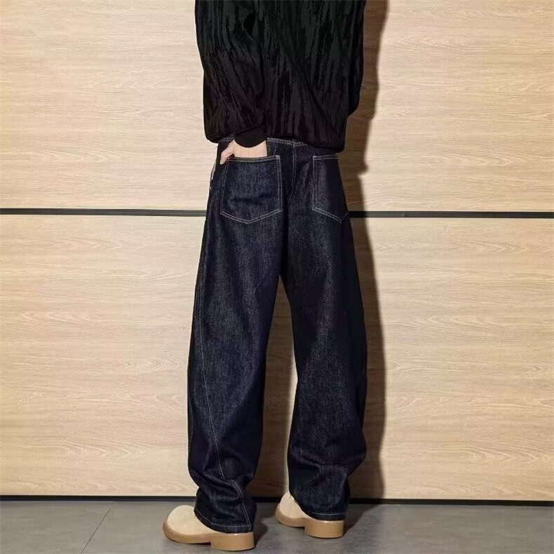 垂感新款牛仔裤男士春秋季松弛感宽松美式潮牌阔腿裤子NZK8814,男装牛仔裤,星座516A