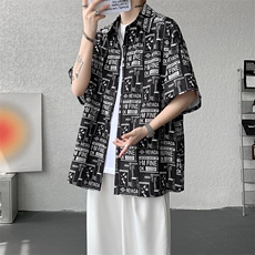 8XL-M花衬衫男短袖夏季薄款冰丝半袖宽松大码休闲外套DC28008P38，男装T恤，电商B312