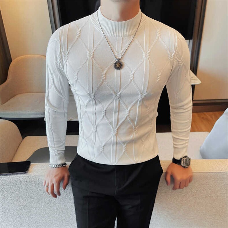 纯色男士半高领25现货抖音秋冬内搭打底衫毛衣ZZS3-P60,男装T恤,星座1602（原101B）