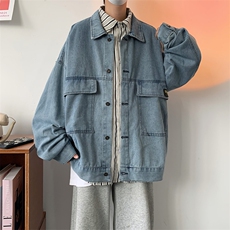 春季复古工装牛仔夹克男韩版百搭宽松ins情侣潮流外穿JK0523-P55，男装夹克，星座308B-1