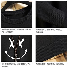 M67190-P45加绒款-P65圆领毛衣男大码针织衫男毛线衣线衫砖墙，男装针织衫/毛衣，电商A040A