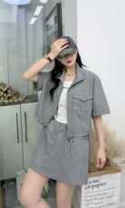 2025时尚百搭运动套装短袖短裤，女装套装/套裙，翩雅女装供货