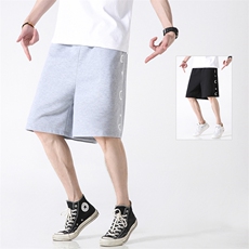 日系宽松运动灰色短裤印花五分裤休闲夏季阔腿中裤潮6128/P25，男装休闲裤，星座1506-1