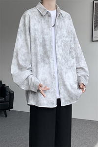 衬衫男秋季新款港风宽松大码扎染肌理感长袖衬衣CS7012-P38图片