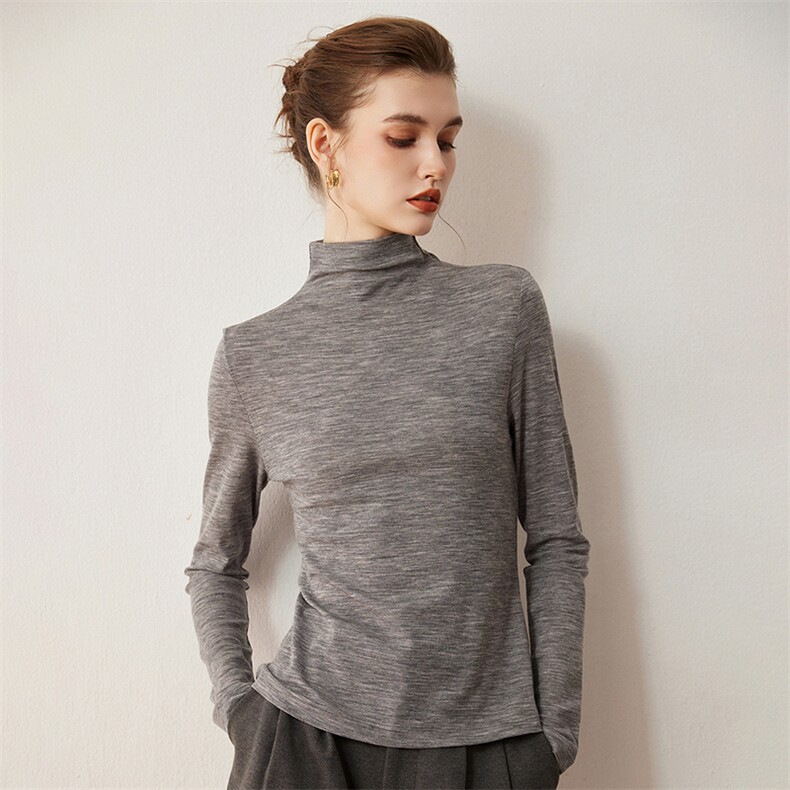 2025年秋季新款百搭女士纯色平面中高领，女装羊毛衫，蚂蚁派对工厂直营店
