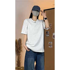 美式风圆领短袖T恤男女宽松型显瘦重磅百搭休闲上衣T3706-特价P24，男装T恤，电商A007