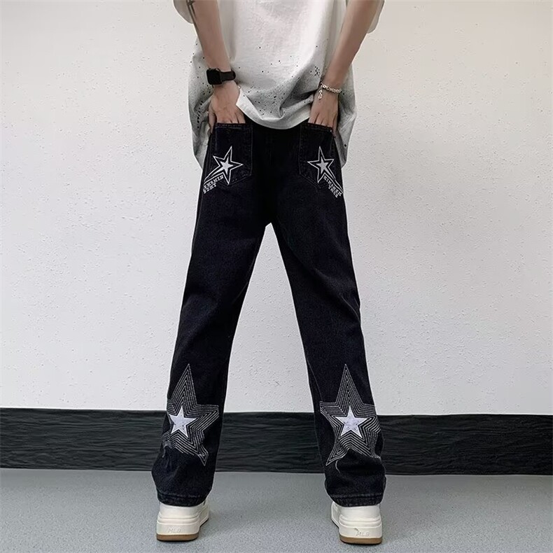 青春流行ins男直筒水洗牛仔裤P48，男装牛仔裤，星座1116-2