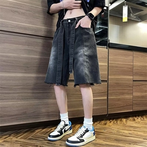 气质牛仔裤男时尚都市新款潮流五分夏季牛仔裤DNK211-P40图片