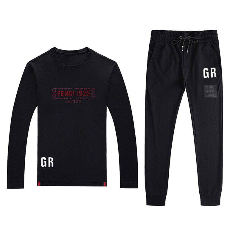 中年运动套装男春秋季爸爸秋装套装圆领卫衣两件套大码运动服时尚,男装休闲套装,电商B212（原钱塘6029）
