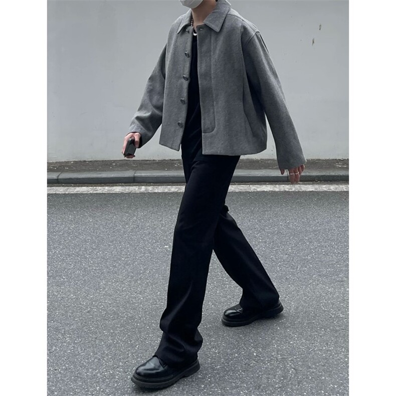 量大优垂感冰丝西裤cleanfit黑色休闲裤微喇vibe裤子XK175-特P35,男装西裤,星座1213