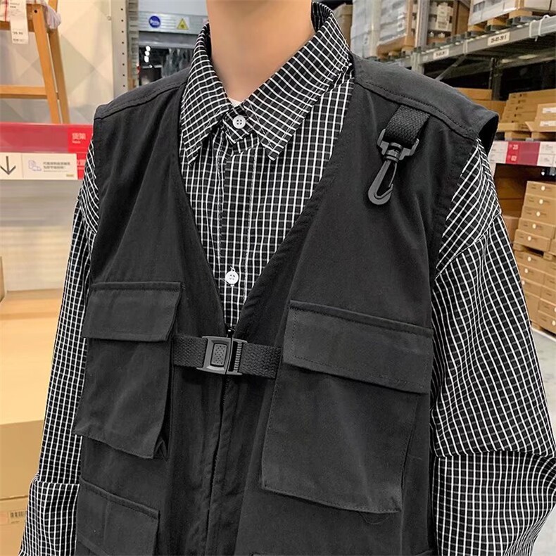 街头嘻哈机能风工装马甲男高街战术坎肩背心W512P35,男装背心/马甲,星座1116-2
