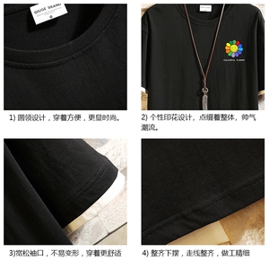 JT55101-P25 假两件短袖t恤男大码胖子半袖体恤半截袖 砖墙挂拍图片