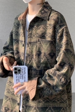 8XL-M复古大码民族风衬衫男款秋冬季加厚粗呢藏式外套CS29001P68，男装衬衫，电商B312