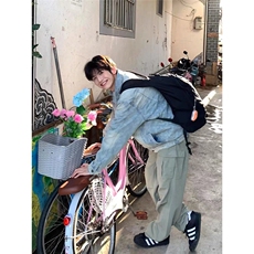 2026春秋季渐变肌理感牛仔夹克潮流高街做旧外套男上衣W6606-P76，男装夹克，星座412-3