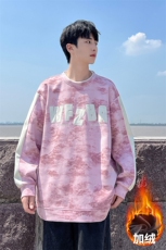 脏脏布假两件卫衣秋冬美式宽松加绒无帽长袖A436-1108-P6088，男装卫衣，电商A436