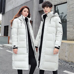 2023新款直播羽绒 派克服男女秋冬长款加厚外套 班服图片