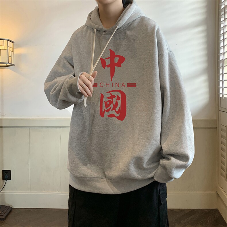 纯棉连帽卫衣男大码运动帽衫宽松薄WY2198-P35加绒款-P40,男装卫衣,电商A040