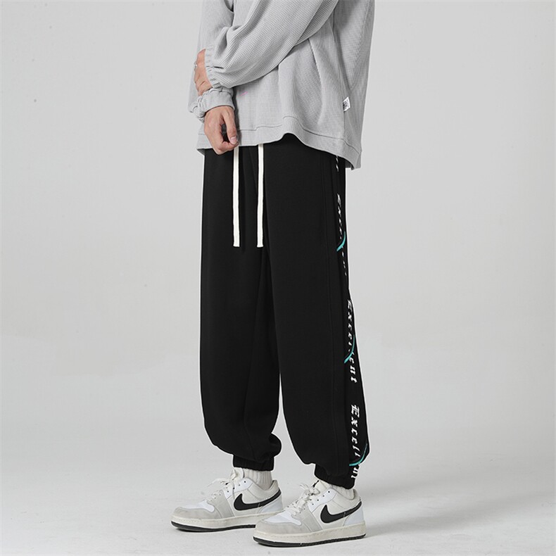 KP605P60港风华棉休闲裤男包边包条宽松大码束脚卫裤,男装休闲裤,星座1204-3
