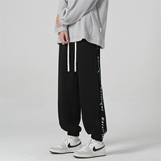 KP605P60港风华棉休闲裤男包边包条宽松大码束脚卫裤，男装休闲裤，星座1204-3