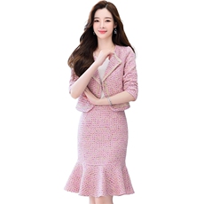档口大量现货时尚气质百搭韩版鱼尾裙2024百搭两件套，女装套装/套裙，芭米依尚