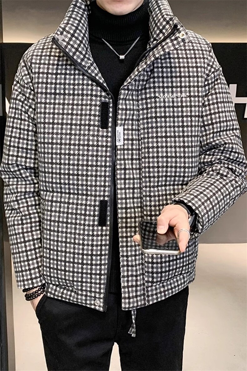 格子羽绒服男冬季2025新款加厚保暖外套特批A313-D21321-P165,男装羽绒服,电商A313
