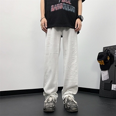 美式复古夏季纯色牛仔裤薄款潮牌新款宽松直筒休闲裤，男装休闲裤，星座410-7