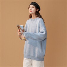 备货5W！供直播！6色！秋冬中性男女同款百搭纯色圆领毛衣M800P45,男装针织衫/毛衣,电商B220