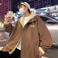 春季新款潮牌假两件连帽时尚夹克宽松百搭夹克外套CYJK9258-P80，男装夹克，电商A128