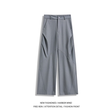 抖音品质春季新款高级拼接宽松休闲西裤B315-K25694-特p40控78，男装西裤，电商B315