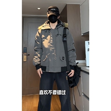 冬季加厚保暖连帽毛领休闲棉衣情侣棉服中性风棉衣外套MY7800p110，男装棉衣，电商A128