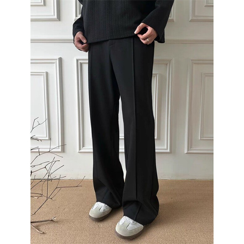 夏季美式cleanfit立褶微喇西裤男直筒垂坠感冰丝休闲裤K312-P42,男装西裤,星座1004-3