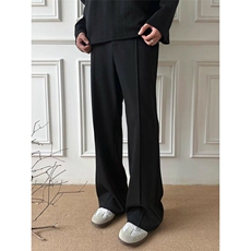 夏季美式cleanfit立褶微喇西裤男直筒垂坠感冰丝休闲裤K312-P42，男装西裤，星座1004-3