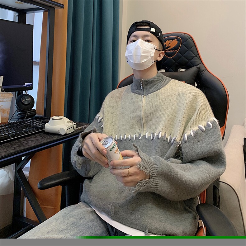 秋冬~现货立领毛衣开衫男装休闲针织外套XZ716A-1-M276P75,男装针织衫/毛衣,星座716A-1（原星座815）