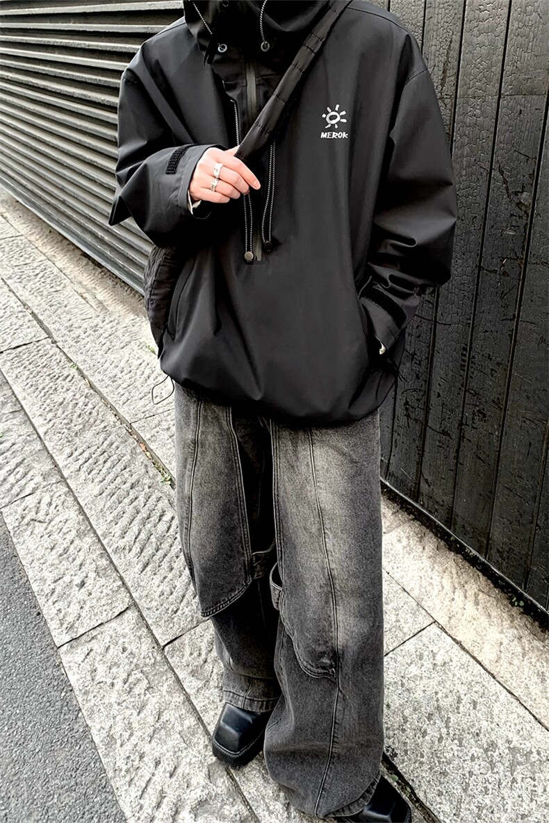 2024春季套头冲锋衣男CT2327-TP70控价98高街连帽夹克印花外套,男装夹克,电商A102-1