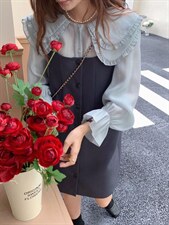 款号：WC0106 名称：荷叶边娃娃领小衫，其它，BD