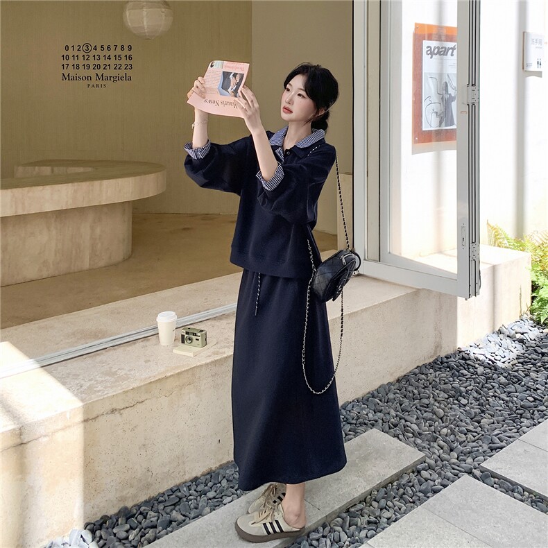 现货26春款格子卫衣双领拼接套装裙2C293-Q871-P175-K258,女装套装/套裙,2C293