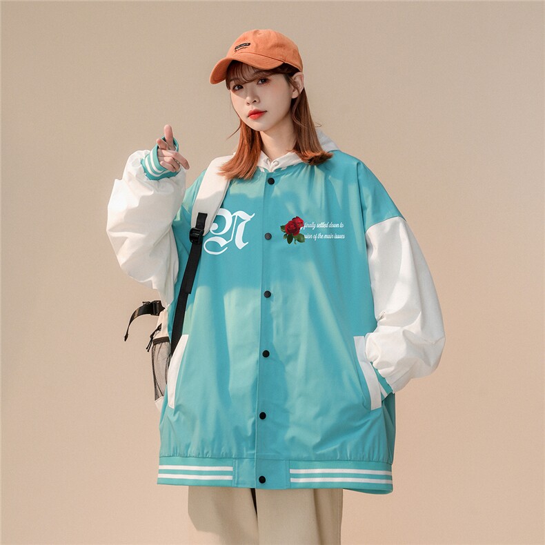！秋季新品玫瑰十字架潮牌印花棒球服夹克外套G73-P65控98,男装夹克,A247A
