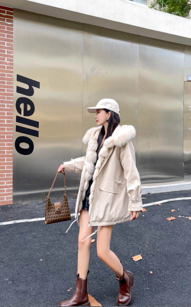 2021冬季狐狸毛派克服，其它，贻思茗