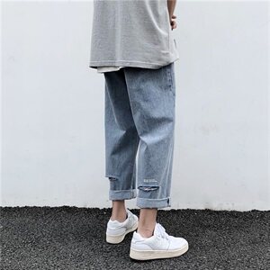 主推2021夏季新款浅色直筒牛仔裤宽松版港风老爹裤长裤G247图片