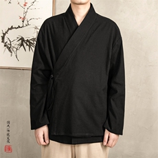 风男装改良汉服新中式男士假两件外套H103P95，男装民族服装，钱塘802