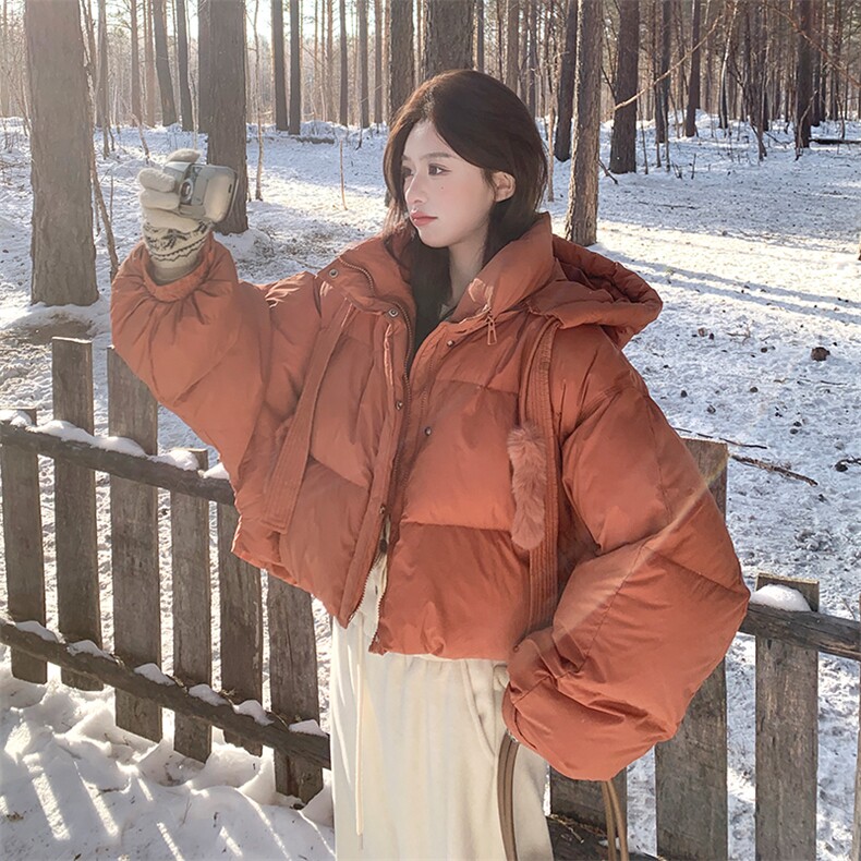 新款已出货连帽短款羽绒服2C007-529-P265-K398（50绒）,女装羽绒服,2C007