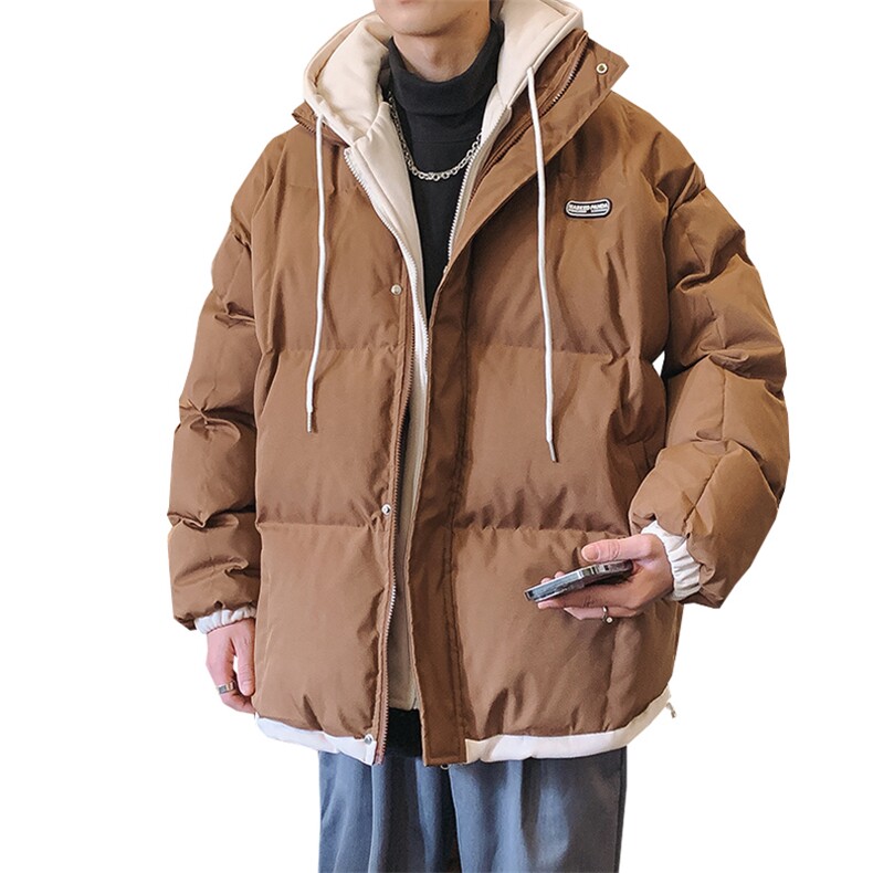 冬季宽松/假两件连帽休闲外套潮加厚棉衣XZ102B-1M6628-P110,男装棉衣,星座102B-1