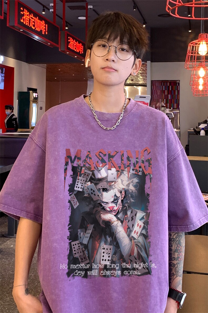 ！2025夏季新款男士潮牌纯棉水洗短袖宽松情侣半袖XT180P35,男装T恤,电商B220