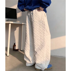防寒保暖棉裤男女2025冬季潮牌宽松直筒baggy夹棉裤子 D385 P58图片