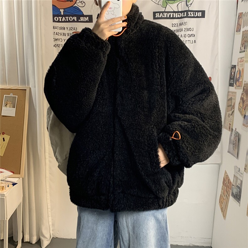 港风冬季宽松百搭棉服男羊羔毛情侣棉衣男外套男7956P105控149,男装棉衣,星座226-1